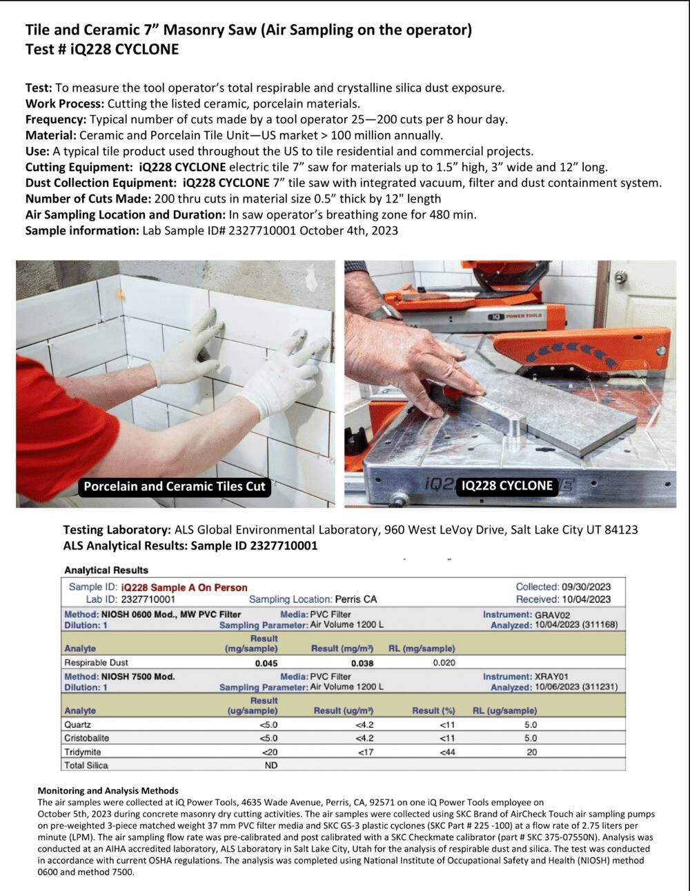 iQ Power Tools Promotional 7 Inch Dry Cut Bench/Tabletop Tile Saw with Integrated Dust Control and New TRU-CUT System, large image number 11