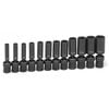 Grey Pneumatic 1/4 In. Drive Deep Length Surface Drive Universal Set, small image number 1