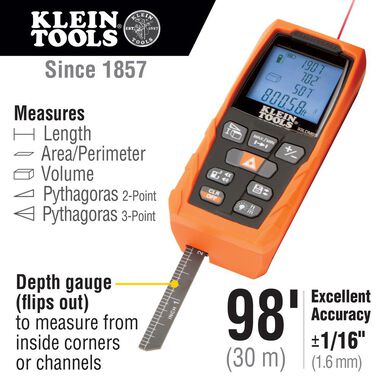 Klein Tools Laser Distance Measurer 98 Ft, large image number 1