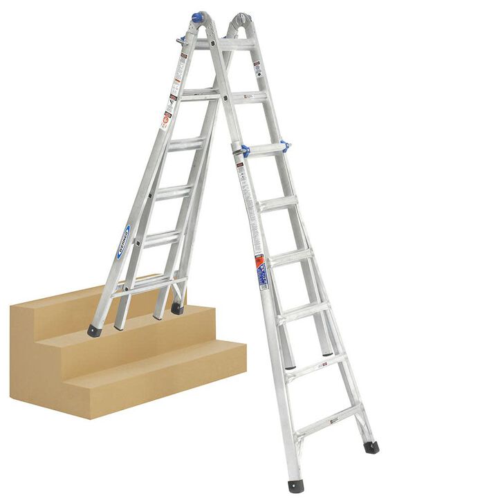 Werner 26-ft Aluminum 300-lb Telescoping Type IA Multi-Position Ladder, large image number 12