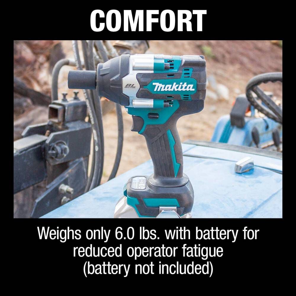 Makita 18V LXT 4-Speed Mid-Torque 1/2in Sq Drive Impact Wrench with Friction Ring Anvil (Bare Tool), large image number 5