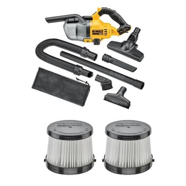 DEWALT 20V 46 Cfm Cordless Dry Hand Vacuum & HEPA Filter Bundle