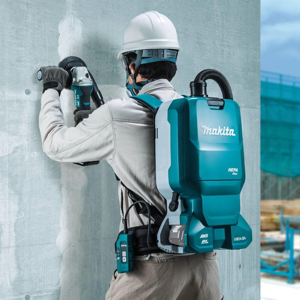Makita 18V X2 (36V) LXT Backpack Dry Dust Extractor 1.6 Gallon HEPA FilterAWS Capable Cordless (Bare Tool), large image number 6
