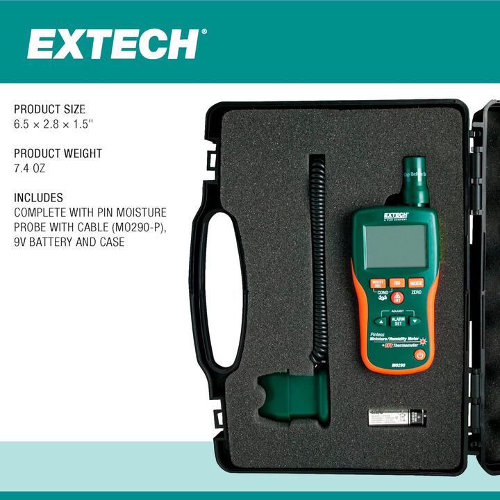 Extech MO290 Pinless Moisture Meter with IR Thermometer, large image number 5