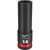 Milwaukee SHOCKWAVE Impact Duty Socket 1/2in Drive 14MM Deep 6 Point, small image number 1