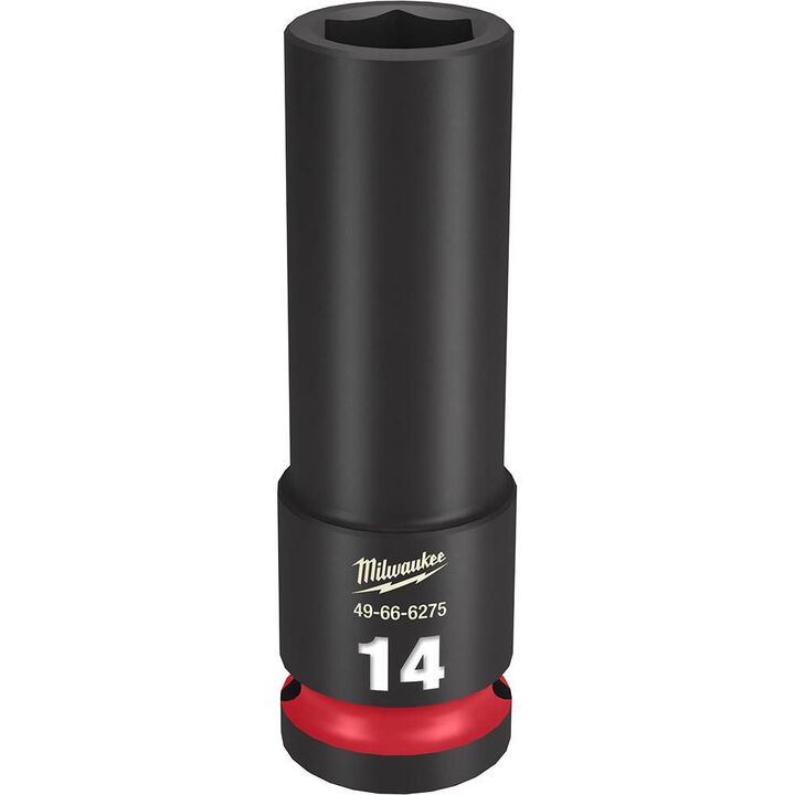 Milwaukee SHOCKWAVE Impact Duty Socket 1/2in Drive 14MM Deep 6 Point, large image number 0