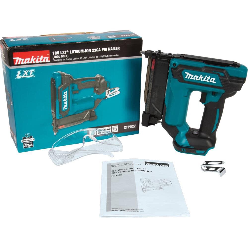 Makita Cloueuse Sans Fil XTP02Z 18 V LXT Lithium-Ion 3,5 Cm, Calibre 23, Outil Uniquement