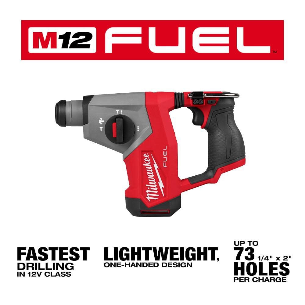 Milwaukee M12 Fuel 5 8 Inch Sds Plus Rotary Hammer Bare Tool 2508 20 - Image 2