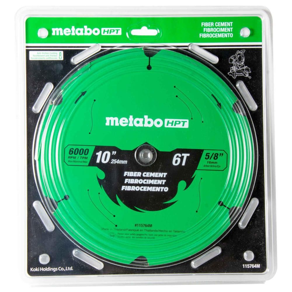 Metabo HPT Fiber Cement 10 Inch 6-Tooth Saw Blade, large image number 2