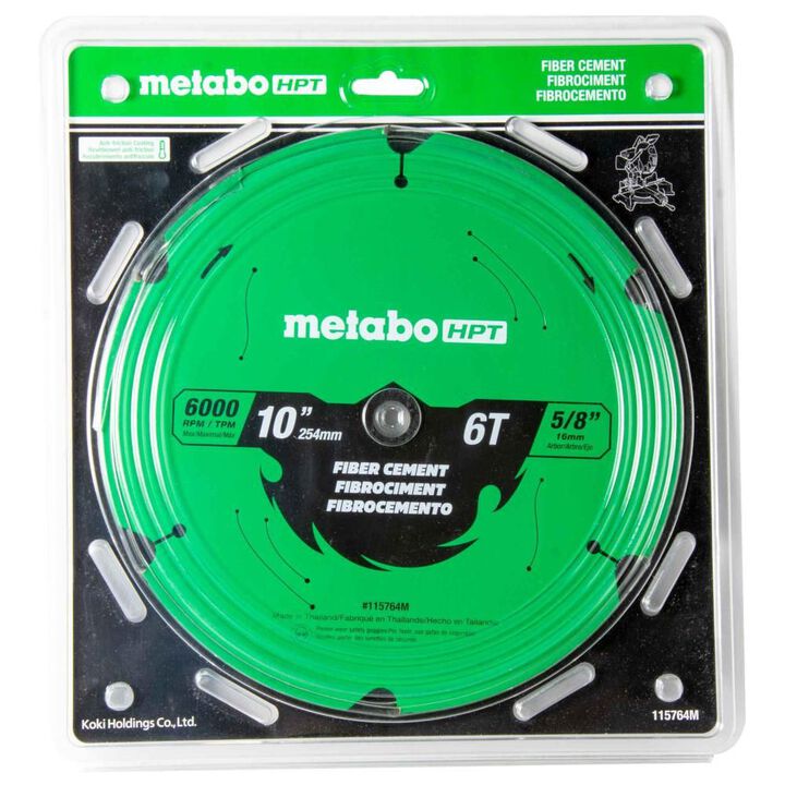 Metabo HPT Fiber Cement 10 Inch 6-Tooth Saw Blade, large image number 1