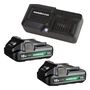 Metabo HPT Promotional 18V Lithium Ion 2.0Ah Batteries with Charge Indicators and Charger Kit