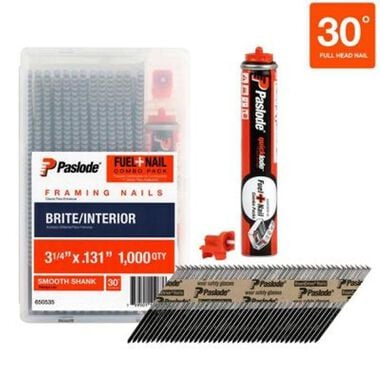 Paslode Fuel+Nail Combo Pack 3-1/4 In. x .131 In. Smooth Brite, large image number 0