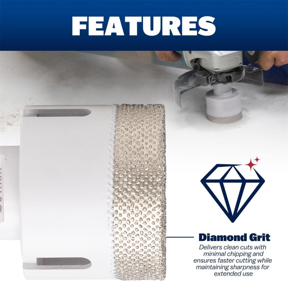 Marshalltown 2-1/4 Inch Arranged Diamond Hole Saw for Grinder, large image number 3