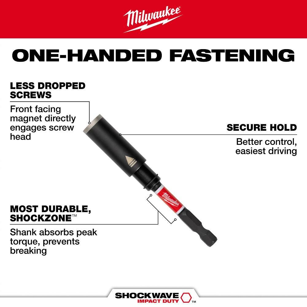Milwaukee SHOCKWAVE Impact Duty 3 Inch Screw-Holding Bit Holder & Insert Bit Set, 4 Piece, large image number 4