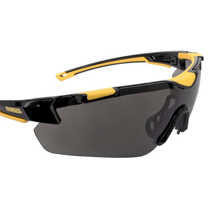 DEWALT Chisel Protective Eyewear, Black and Yellow Frame, Smoke Lens, large image number 2