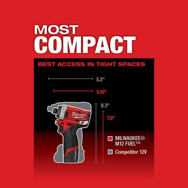 Milwaukee M12 FUEL 1/4 in. Hex Impact Driver (Bare Tool), large image number 3