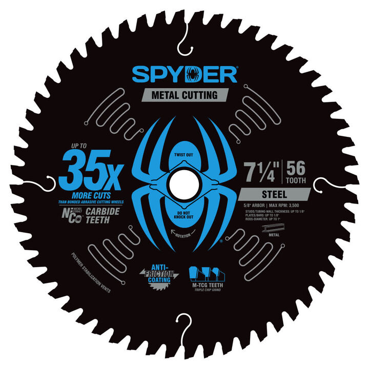 Spyder 7-1/4 Inch 56T Circular Saw Blade for Steel, large image number 1