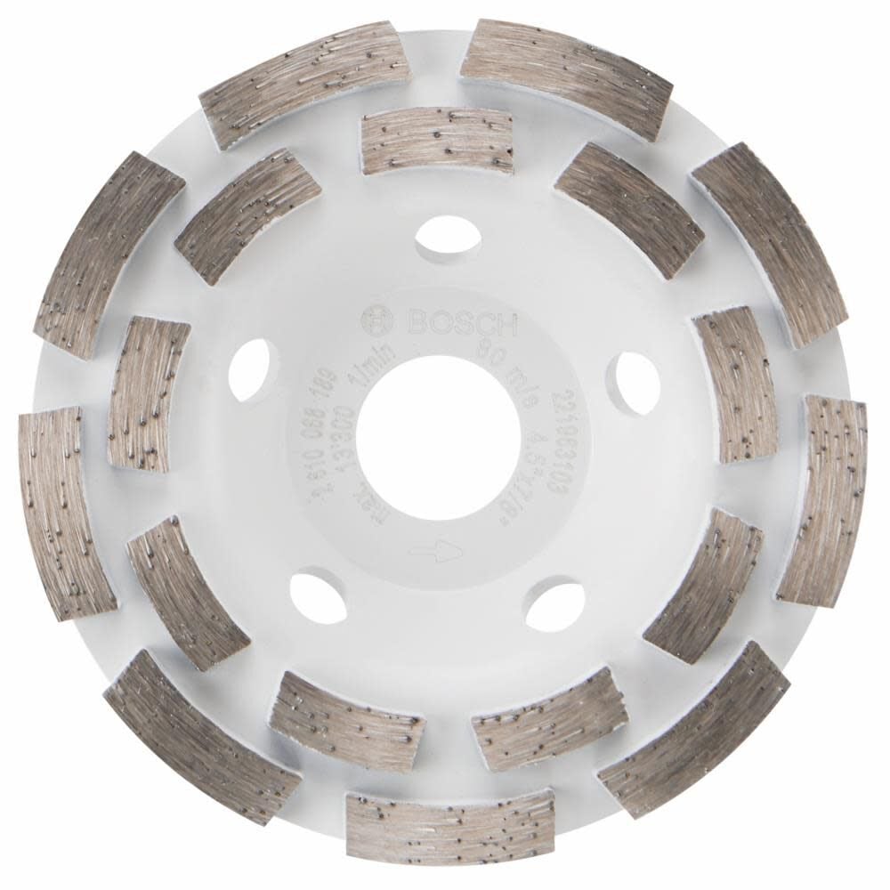 Bosch 4 1/2 Inch Double Row Segmented Rim Diamond Cup Wheel for Concrete - DC4518