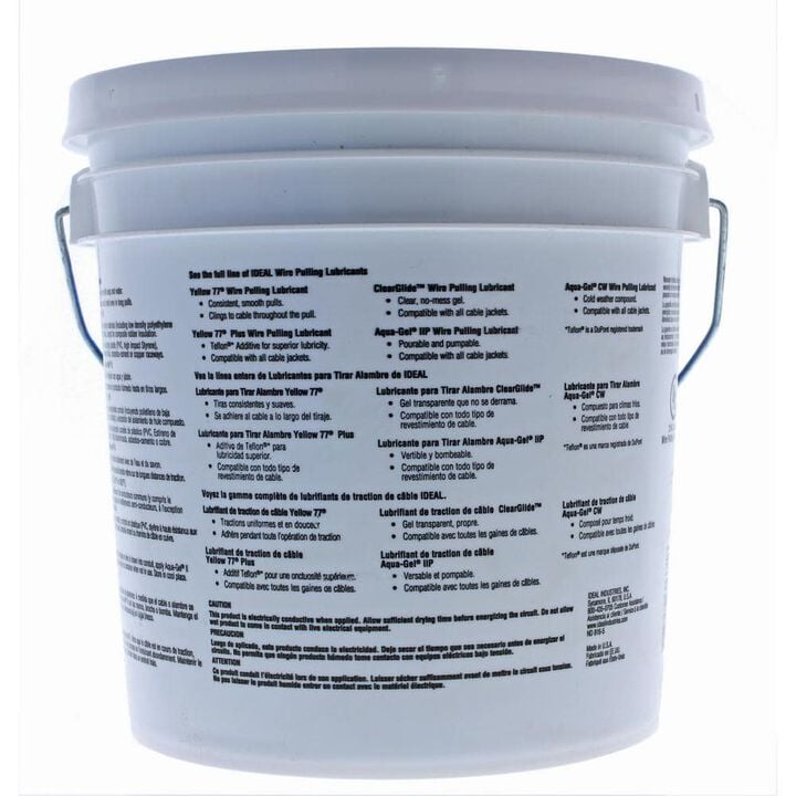 Ideal Industries 1 Gallon Bucket Aqua-Gel II Wire Cable Pulling Lubricant, large image number 3