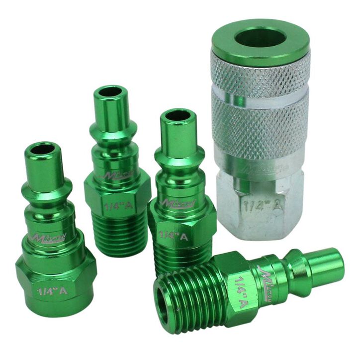 Milton ColorFit S-305AKIT Coupler & Plug Kit - (A-Style Green) - 1/4in NPT (5-Piece), large image number 3