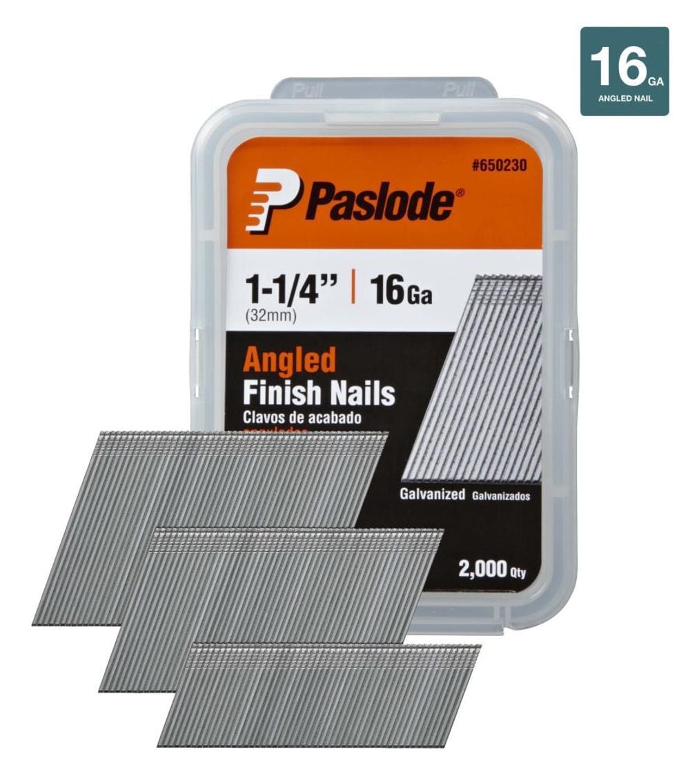 Paslode 2000 Pack 1-1/4in 16 ga Angled Finishing Nails, large image number 1