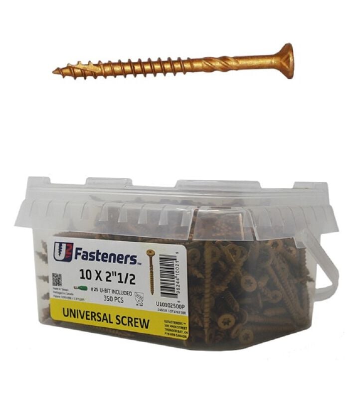 U2 Fasteners Universal Screw 10 Inch x 2-1/2 Inch 350ct