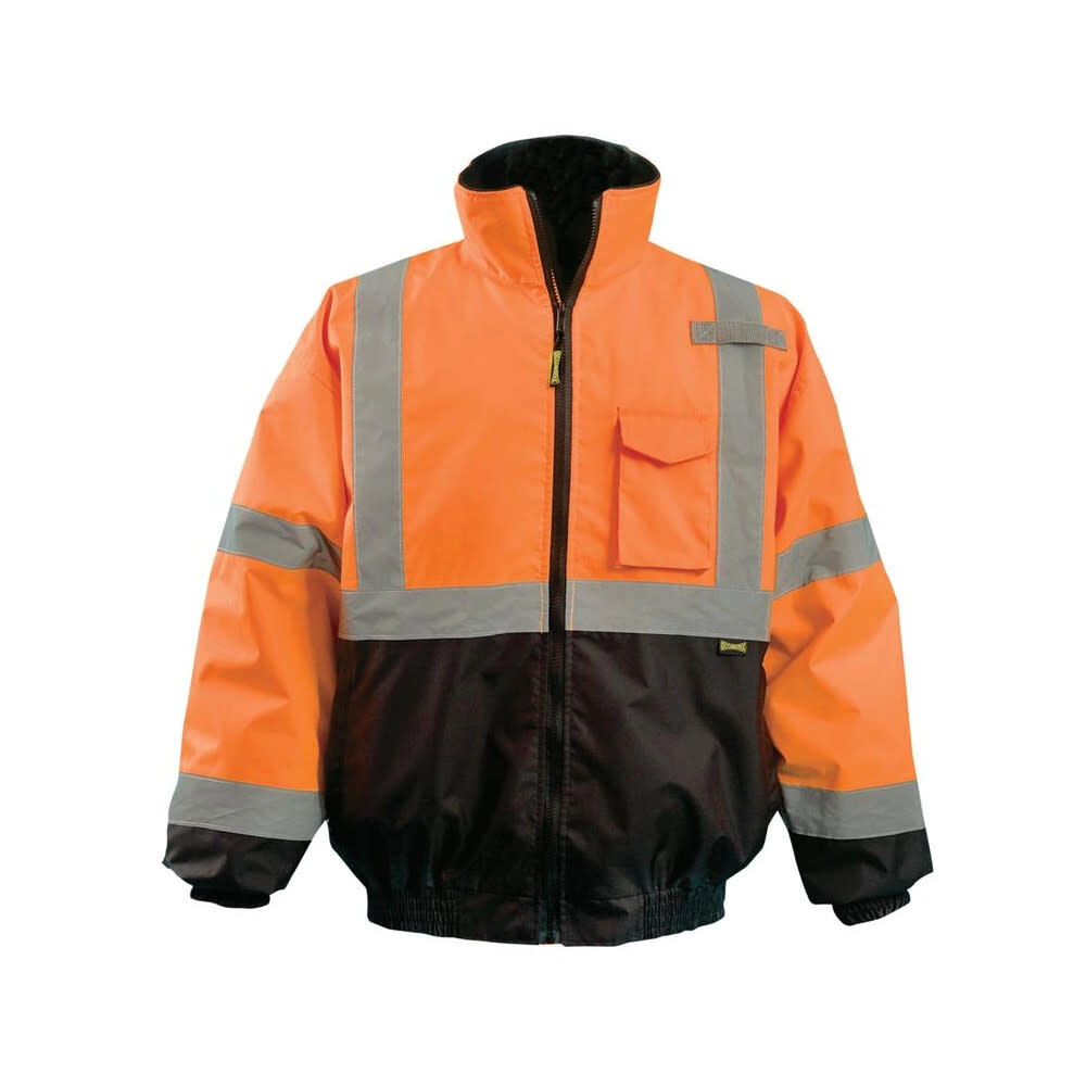 Occunomix Hi-Vis Orange Value Black Bottom 2-in-1 Bomber Jacket Large, large image number 1