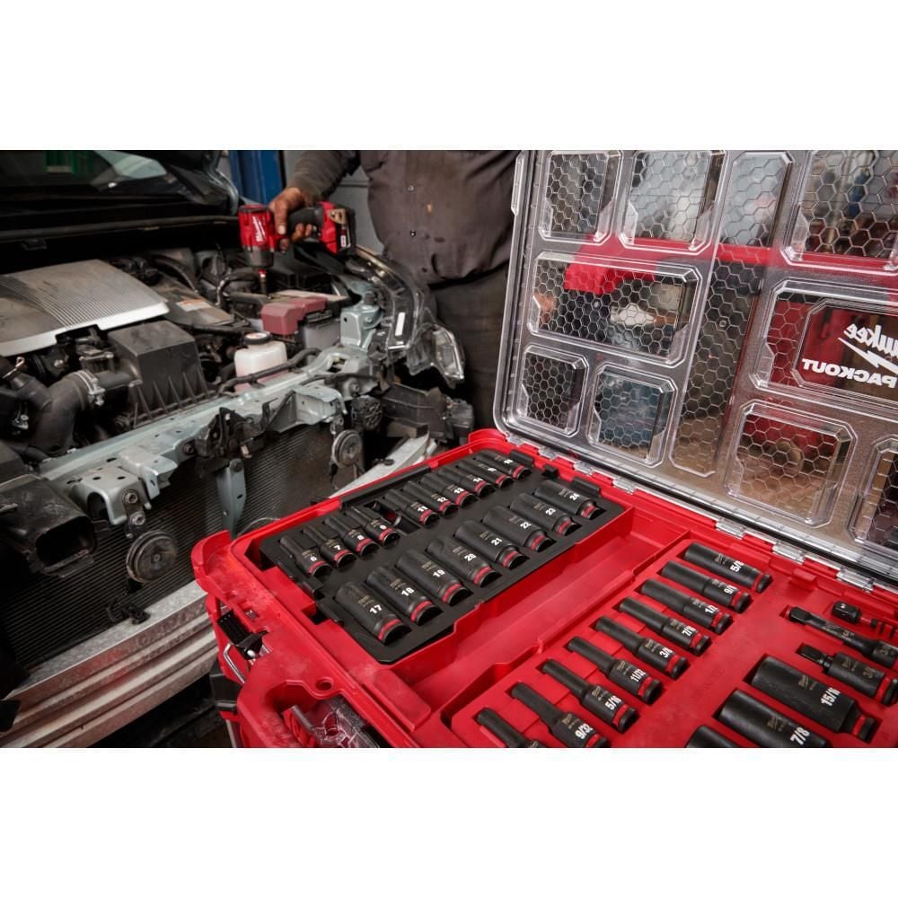 Milwaukee SHOCKWAVE Impact Duty Socket 3/8 Dr 36pc SAE/MM PACKOUT Set, large image number 10