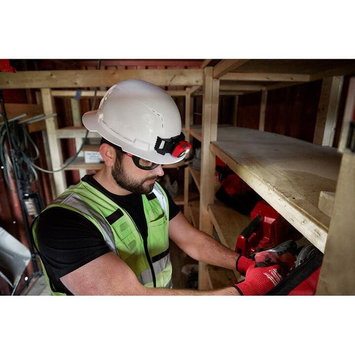 Milwaukee White Full Brim Vented Hard Hat with 4pt Ratcheting Suspension Type 1 Class C, large image number 3