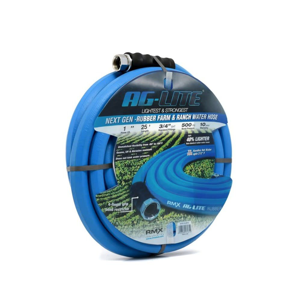 BluBird AG-Lite 1 Inch x 25 Ft. Heavy-Duty Rubber Water Hose