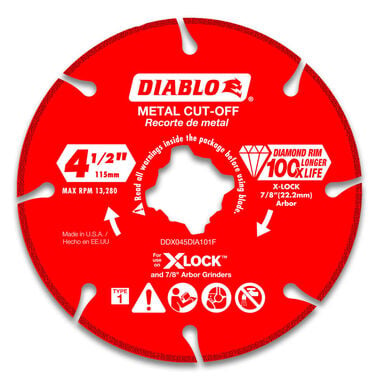 Diablo Tools 4.5 in. Diamond Disc for Metal Cutting with X-Lock & All Grinders