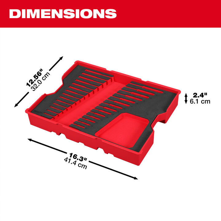 Milwaukee SAE Ratcheting Combination Wrench Set with Tray for PACKOUT Drawers, 15 Pieces, large image number 3