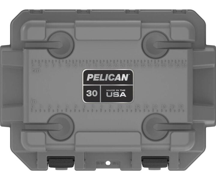 Pelican Polypropylene Elite Cooler with Handle, 30 Quart, Gray and Green, large image number 3