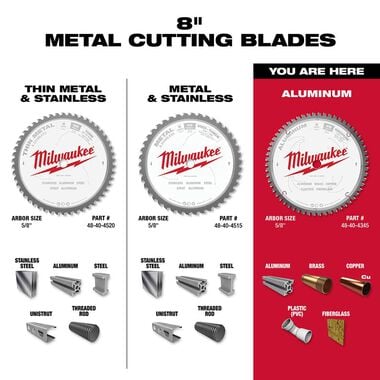 Milwaukee 8 in. Aluminum Cutting Circular Saw Blade, large image number 4