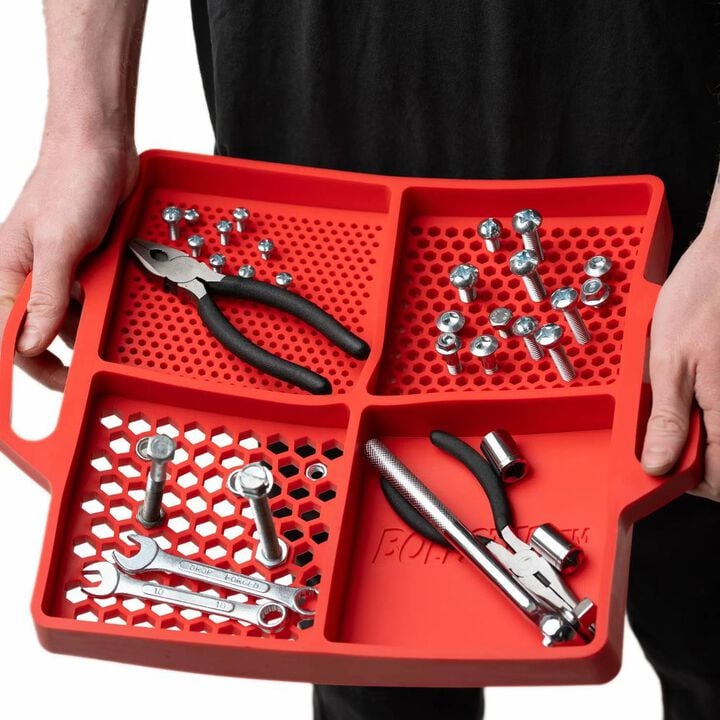 Boltster 4-Way Flexible Fastener Organizing Tray Red, large image number 3