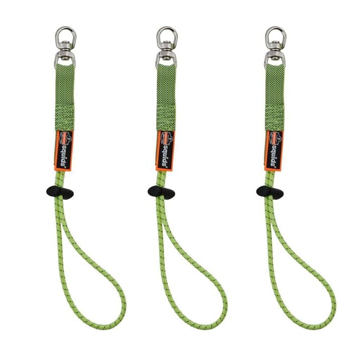 Ergodyne Squids 3713 Elastic Tool Teather 10lb Loop Tail Swivel 3Pack