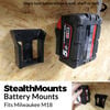 Stealthmounts Battery Mount Milwaukee M18 Black 6pk, small image number 2