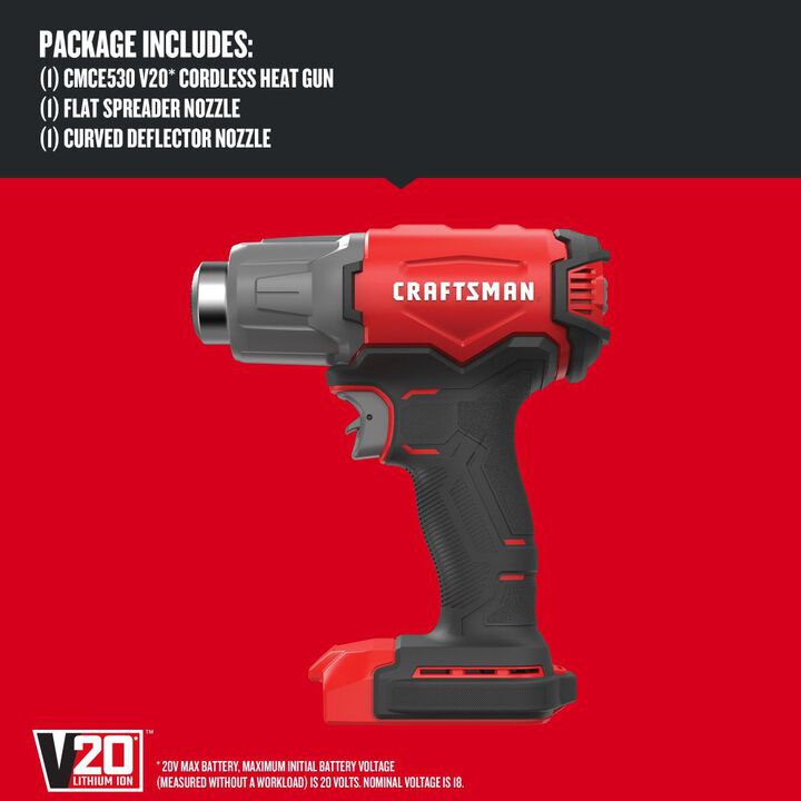 CRAFTSMAN V20 Cordless Heat Gun (Bare Tool), large image number 2