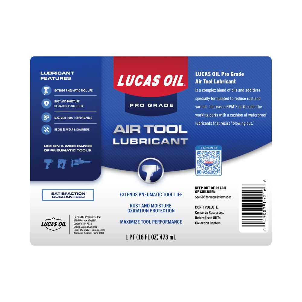 Lucas Oil 1 Pint Heavy Duty Air Tool Lubricant 12 Piece Bundle, large image number 2