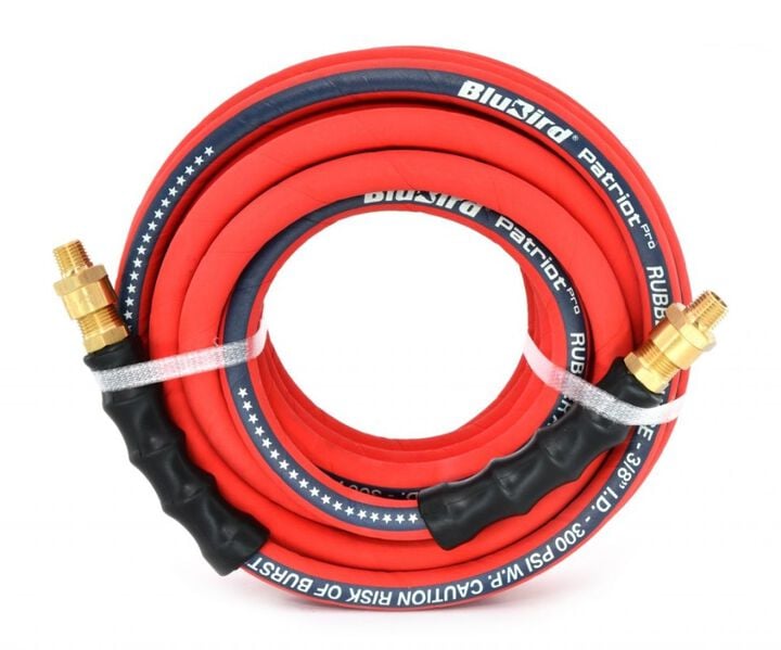 BluBird 3/8 Inch X 50 Ft. Patriot Pro Rubber Air Hose Assembly, large image number 2