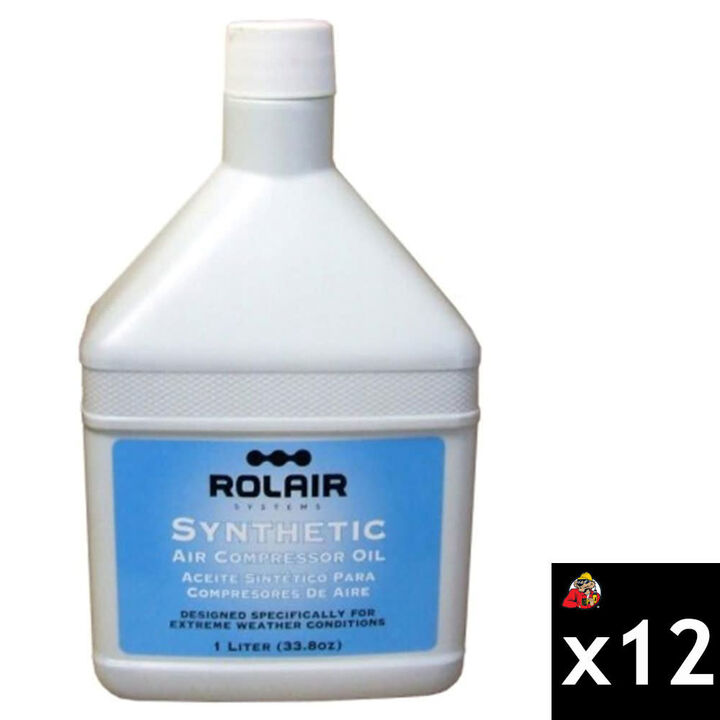 Rolair Synthetic All-Weather 34oz Air Compressor Oil, 12 Pack