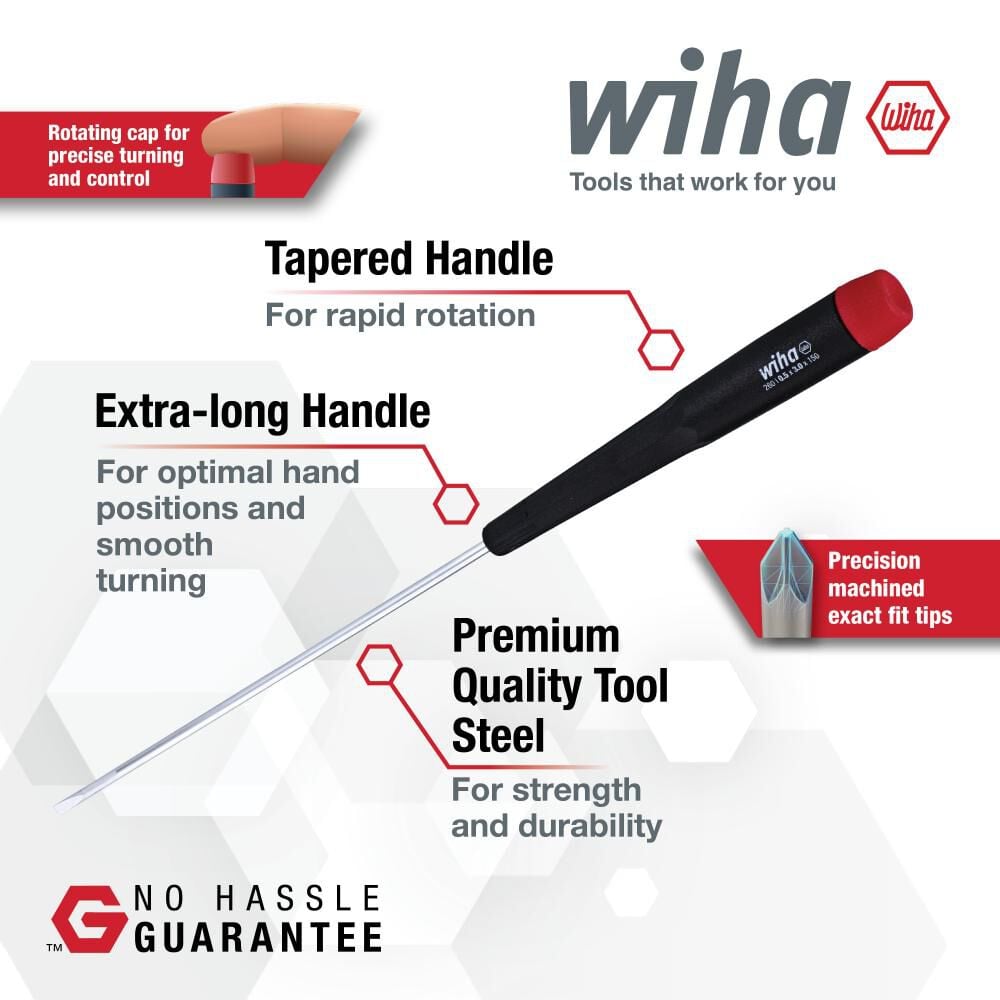 Wiha Precision Slotted and Phillips Screwdriver Set 7 Pieces, large image number 2