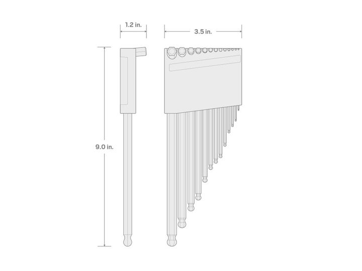 Tekton Short Arm Ball End Hex L-Key Set, 13 Piece (0.050-3/8 Inch), large image number 6