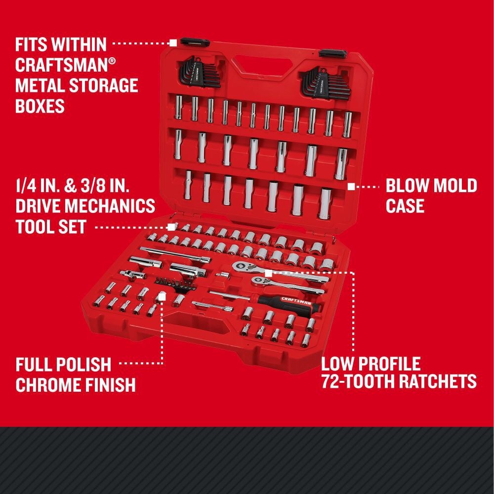 CRAFTSMAN Mechanics Tool Set Standard SAE & Metric 105 Pieces, large image number 2