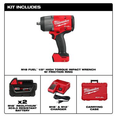 Milwaukee M18 FUEL 1/2 in High Torque Impact Wrench with Friction Ring Kit, large image number 1