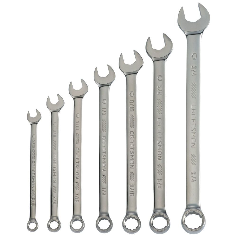 CRAFTSMAN SAE Gunmetal Chrome Long-Panel Wrench Set, 7 Piece – CMMT87012