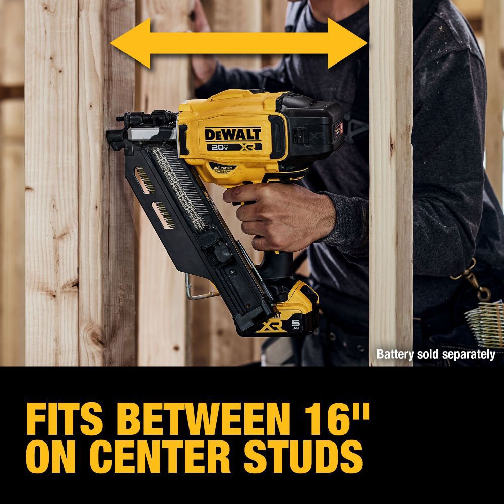 DEWALT 20V MAX 30 Degree Paper Tape Framing Nailer (Bare Tool), large image number 7