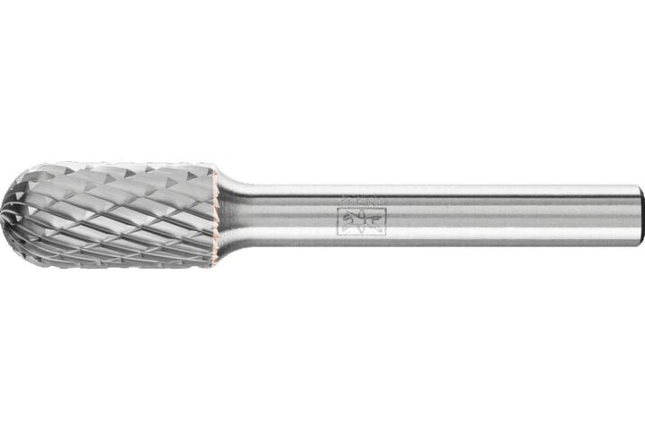 Pferd Carbide Burr SC-3 Cylindrical Radius End Double Cut 3/8 Inch x 3/4 Inch x 1/4 Inch Shank