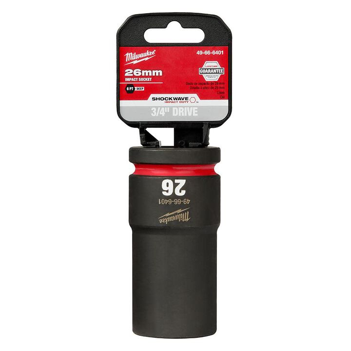 Milwaukee SHOCKWAVE Impact Duty Socket 3/4in Drive 26MM Deep 6 Point, large image number 0