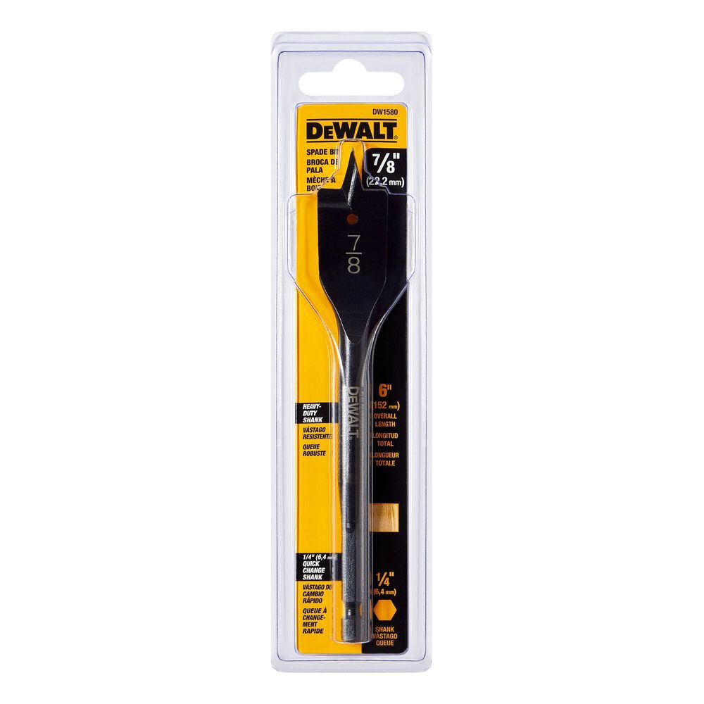 DEWALT 7/8 Inch x 6 Inch Heavy Duty Spade Bit, large image number 3